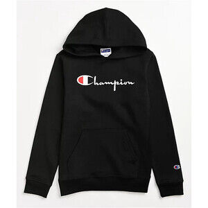 CHAMPION Kids' Champion' Script Logo Hoodie In Black Size M